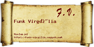 Funk Virgília névjegykártya